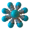 Carlo Viani Turquoise & Diamond Pendant Brooch