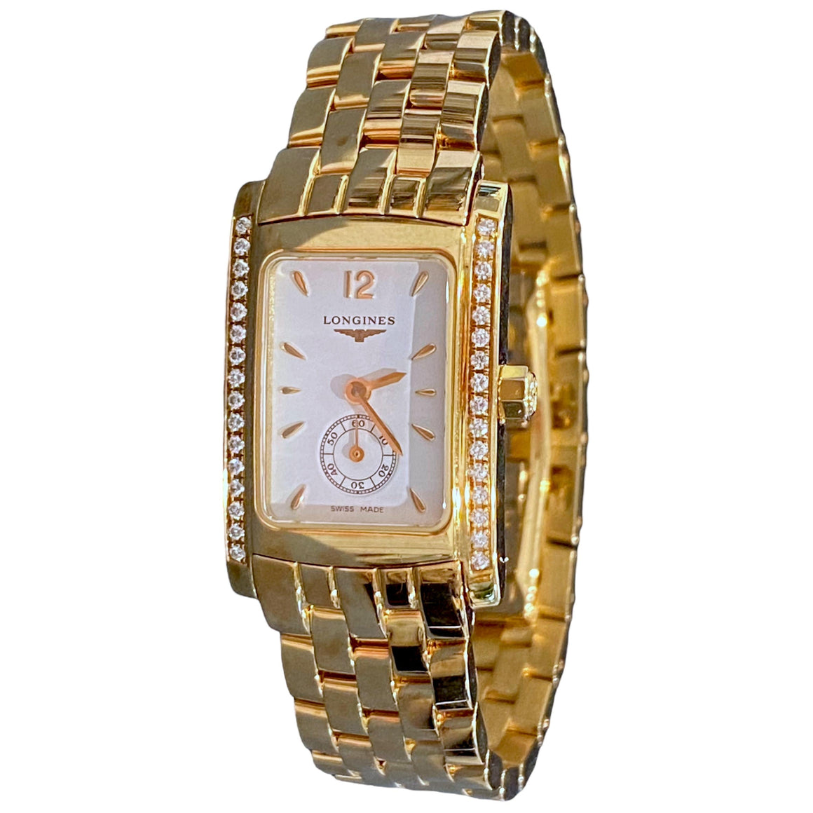 LONGINES DolceVita 18K Yellow Gold Diamond Wrist Watch