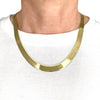 Vintage 10K Gold Large Herring Bone Chain Necklace 20"