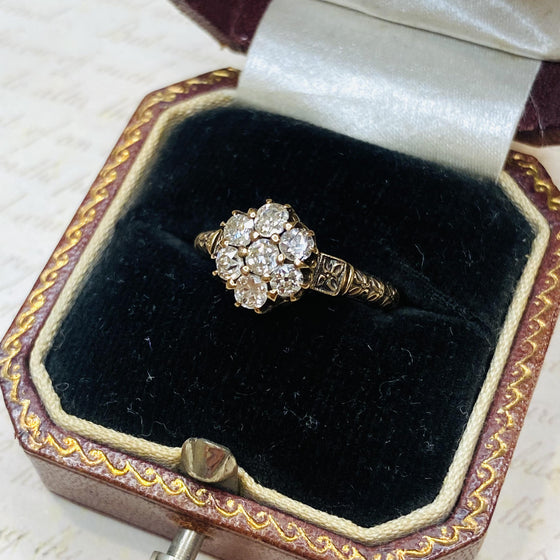 Victorian 14K Rose Gold Diamond Ring