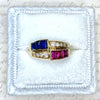 Vintage 14K Gold Ruby Sapphire and Diamond Ring