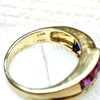 Vintage 14K Gold Ruby Sapphire and Diamond Ring