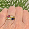 Vintage 14K Gold Ruby Sapphire and Diamond Ring