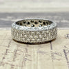 18K White Gold Pave Diamond Eternity Band Ring