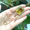 Vintage 14K Large Citrine Safety Pin