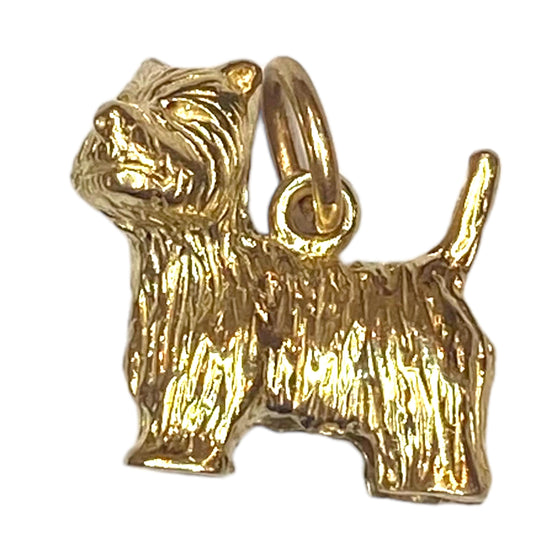 Vintage 14K Gold Terrier Charm Pendant