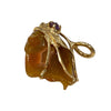 Vintage 14K Gold Carved Agate Fish Pendant