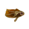 Vintage 14K Gold Carved Agate Fish Pendant