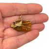 Vintage 14K Gold Carved Agate Fish Pendant