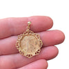 Vintage 14K Gold Zodiac Virgo Medallion Pendant