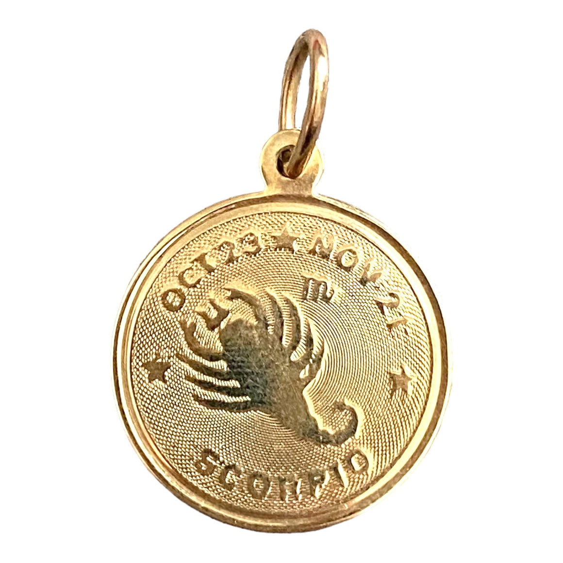 Vintage 14K Gold Zodiac Scorpio Medallion Pendant