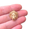 Vintage 14K Ruby & Diamond Lion Head Charm Pendant