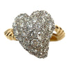 Vintage Hammerman Brothers 18K Pave Diamond Witches Heart Ring