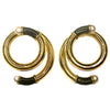 Vintage 14K Gold Pearl & Enamel Swirl Earrings