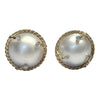 Vintage 14K Mabe Pearl & Diamond Earrings