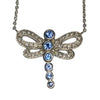 Vintage 14K Sapphire & Diamond Dragonfly Necklace