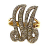 Vintage 14K Gold Diamond Initial M Ring