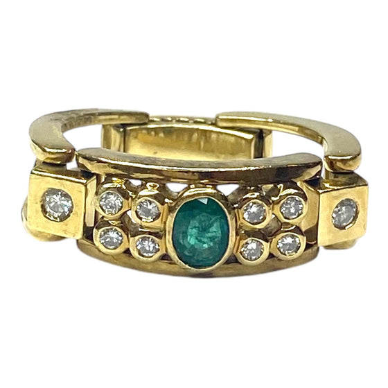 LeVian 18K Emerald and Diamond Flex Ring