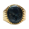 Vintage 18K Gold Hematite Intaglio Ring