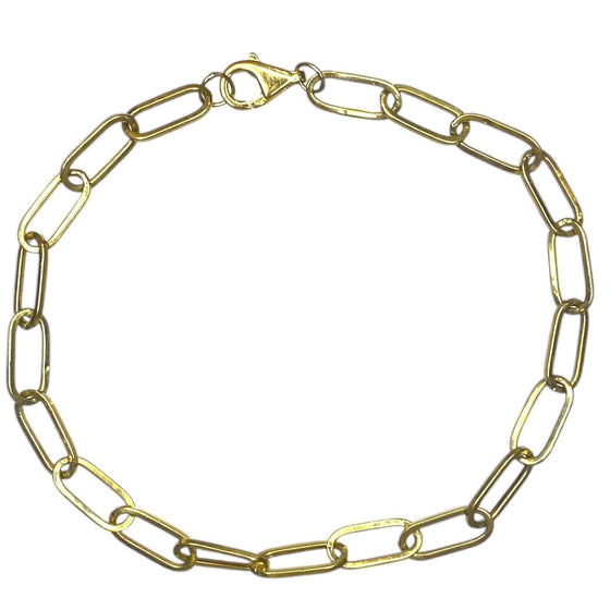 18K Yellow Gold Paperclip Chain Bracelet