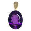 Vintage 18K Gold Large Amethyst Pendant