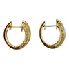 18K Gold Emerald & Diamond Hoop Earrings