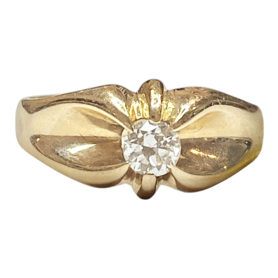 Vintage 14K Yellow Gold Diamond Solitaire Ring