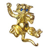 Vintage 14K Gold Playful Kitten Pendant