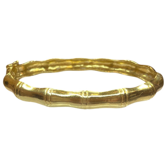 Vintage 14K Gold Bamboo Bangle Bracelet