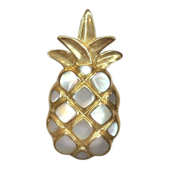 NA HOKU 14K Gold Mother of Pearl Pineapple Pendant