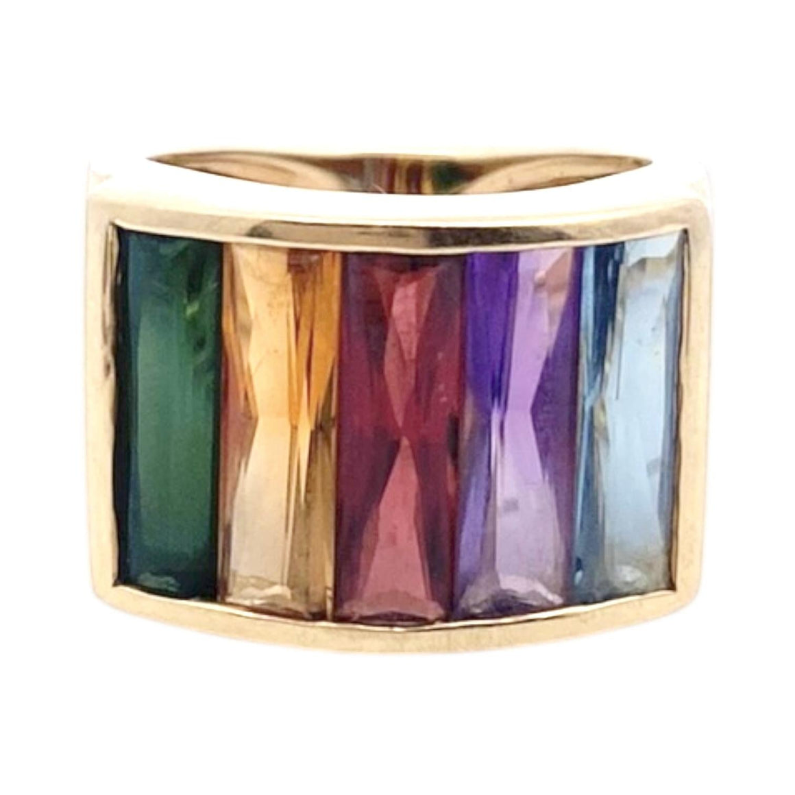 H. STERN 18K Rainbow Multicolor Gemstone Band Ring