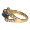 Vintage DANKNER 14K Sapphire & Diamond Buckle Ring