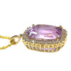 14K Gold Kunzite & Diamond Necklace