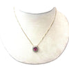 Vintage 14K Rubellite Tourmaline and Diamond Necklace