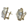 Vintage 14K Mabe Pearl & Diamond Earrings