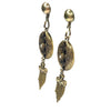 Victorian 14K Gold Seed Pearl and Black Enamel Tassel Earrings