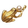 Vintage 14K Ruby & Pearl Frog Pendant