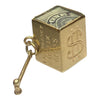 Vintage 14K Yellow Gold Mad Money Box with Hammer 1 Dollar Pendant Charm