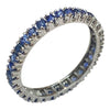 14K White Gold Sapphire Eternity Band Ring Size 7