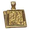 14K Gold Ace and Queen Playing Cards Pendant