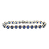 14K White Gold Sapphire & Diamond Tennis Bracelet