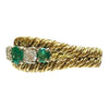 Vintage 18K Gold Emerald & Diamond Five Stone Band Ring