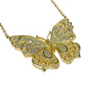 Vintage 18K Yellow Gold Pave Diamond Butterfly Necklace