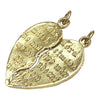 Vintage 14k Yellow Gold Mizpah Heart Pendant 2 Pieces