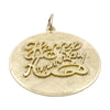 Vintage 14K Gold Happy Anniversary Charm Pendant