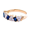 Vintage 18K Gold Sapphire and Diamond Band Ring