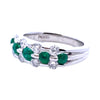 Vintage Platinum Emerald and Diamond Band Ring