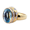 Vintage 18K Gold Aquamarine and Diamond Ring