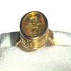 Vintage 18K Greek Key Oval Cameo Style Ring