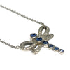 Vintage 14K Sapphire & Diamond Dragonfly Necklace